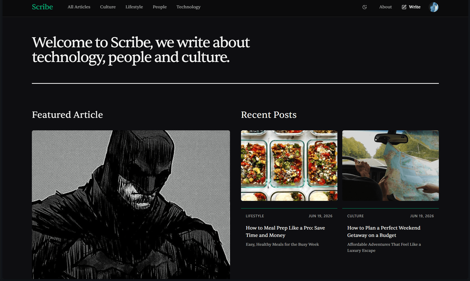 Scribe Blog platform