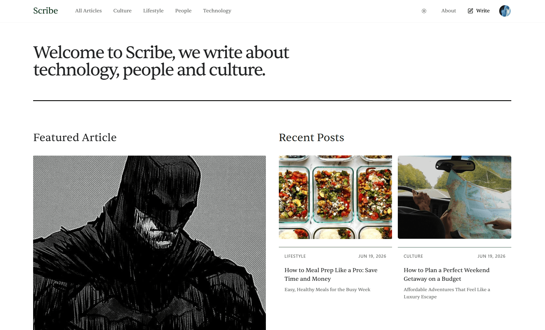 Scribe Blog platform